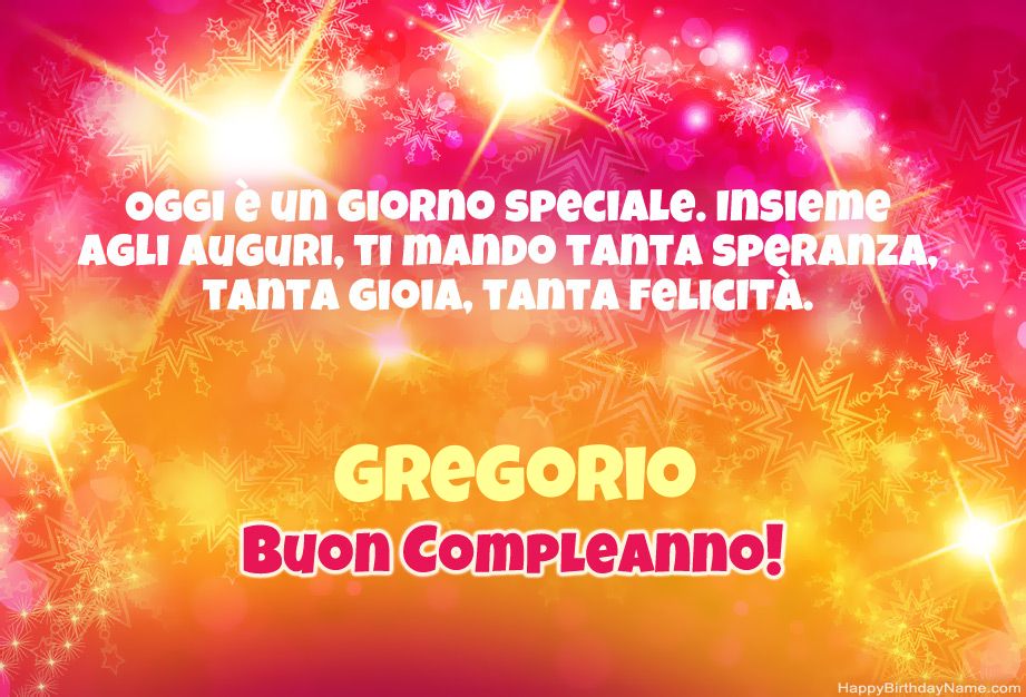 Congratulazioni fantastiche per il buon compleanno di Gregorio