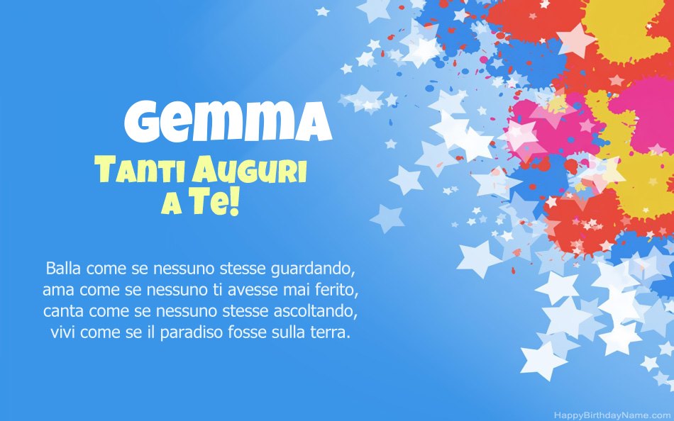 Congratulazioni per il compleanno di Gemma