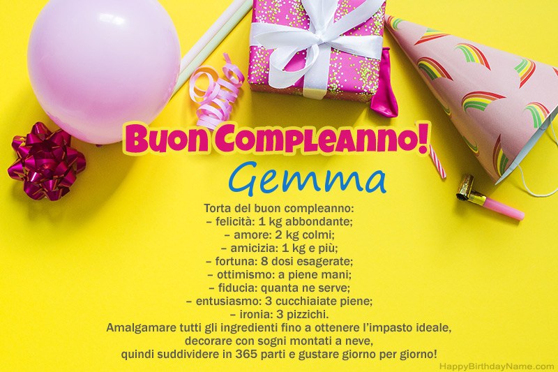 Buon compleanno Gemma in prosa