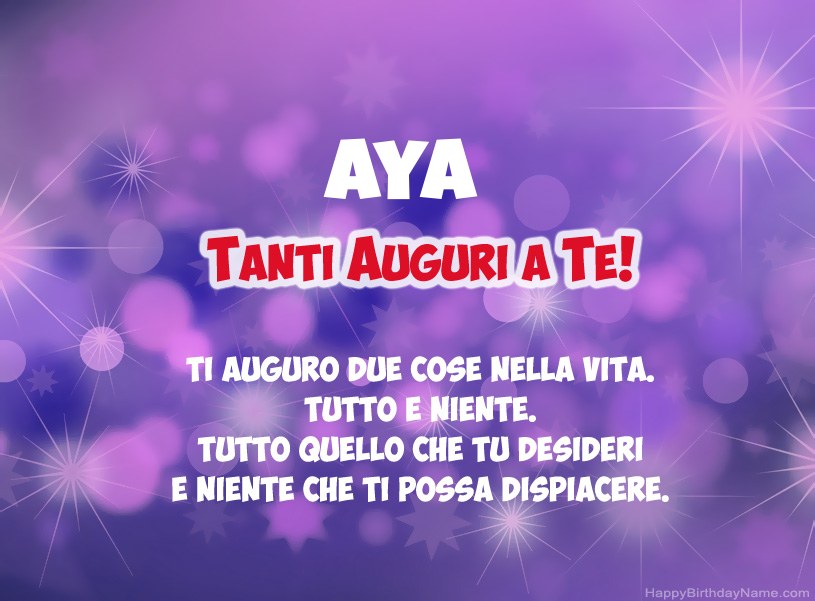 Belle immagini per il buon compleanno di Aya