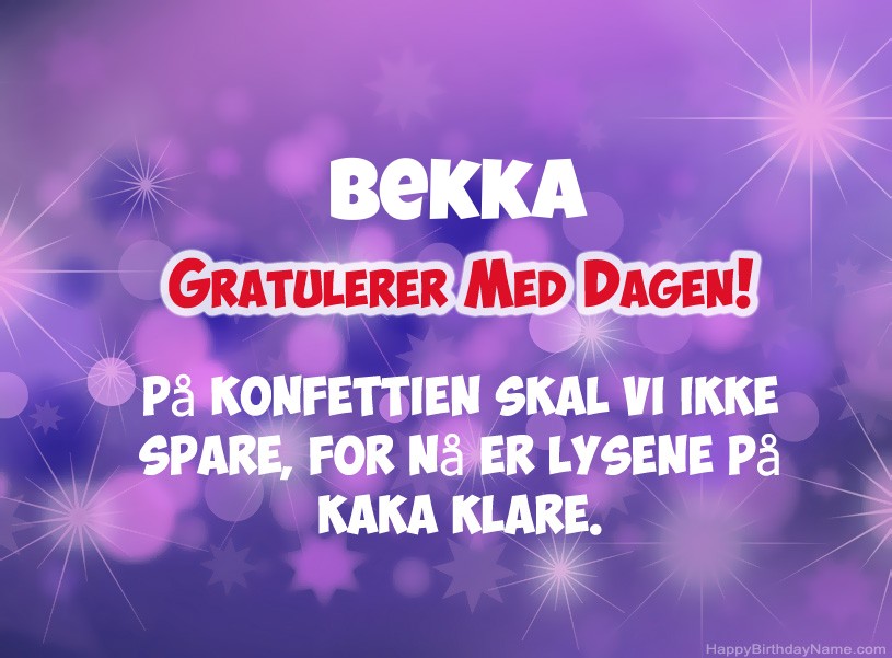 Ønsker Bekka for gratulerer med dagen