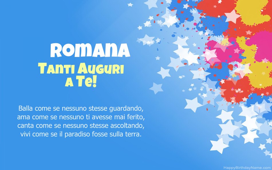 Congratulazioni per il compleanno di Romana
