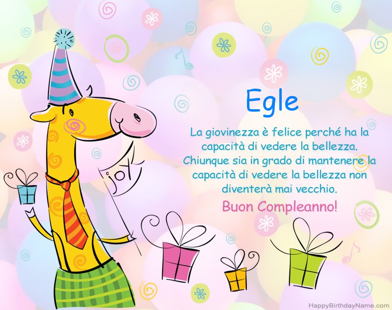 Congratulazioni da bambini per Buon Compleanno of Egle