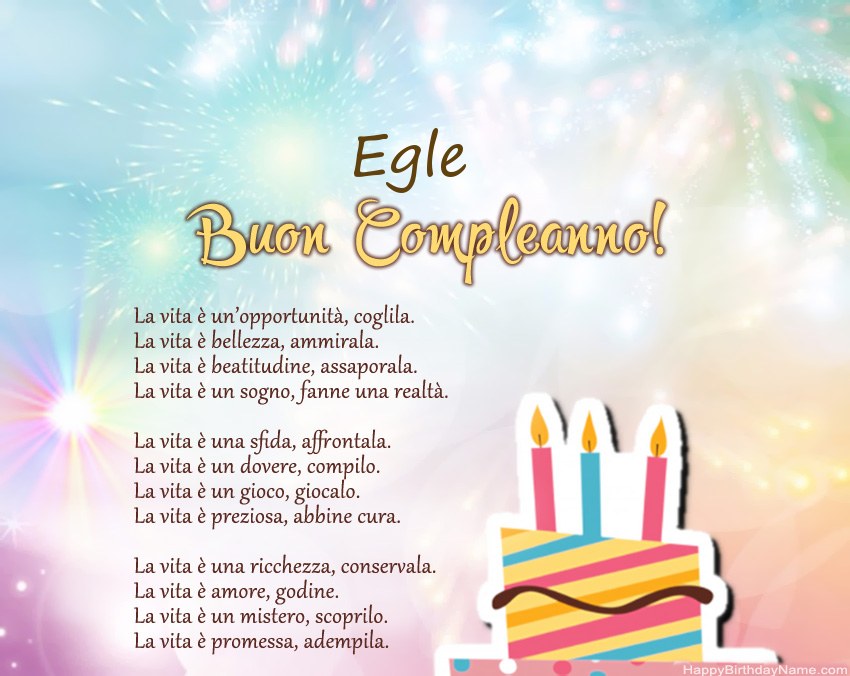 Buon compleanno Egle in versi