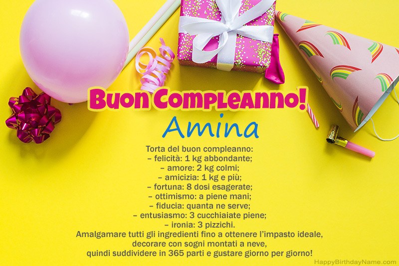 Buon compleanno Amina in prosa