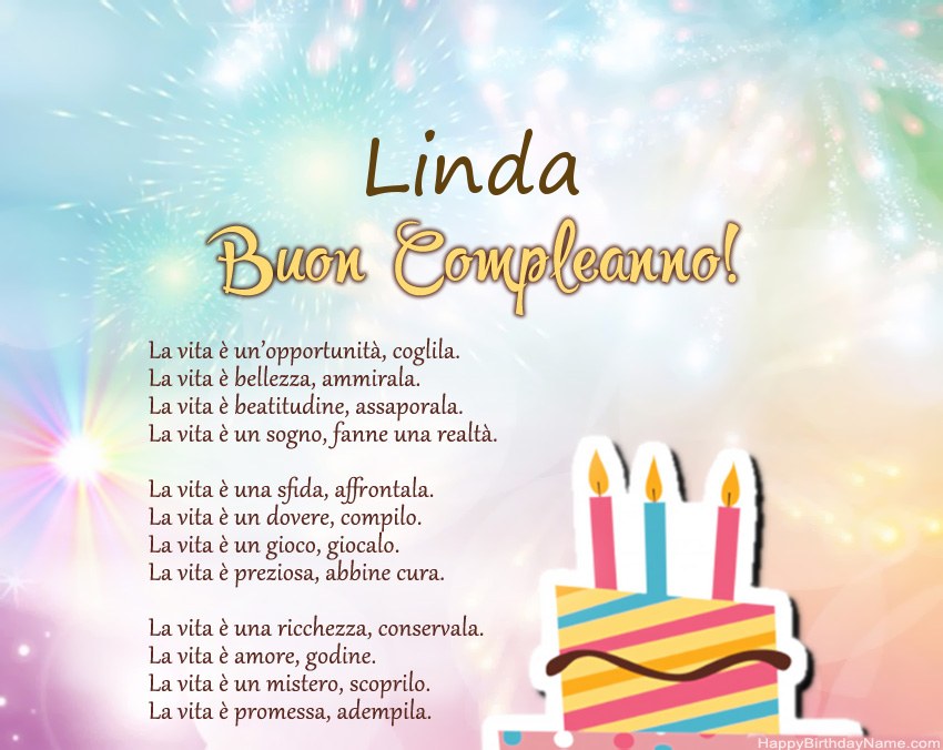 Buon compleanno Linda in versi