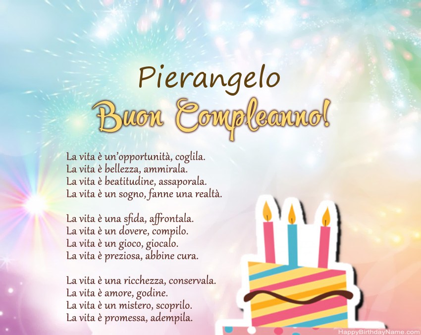 Buon compleanno Pierangelo in versi