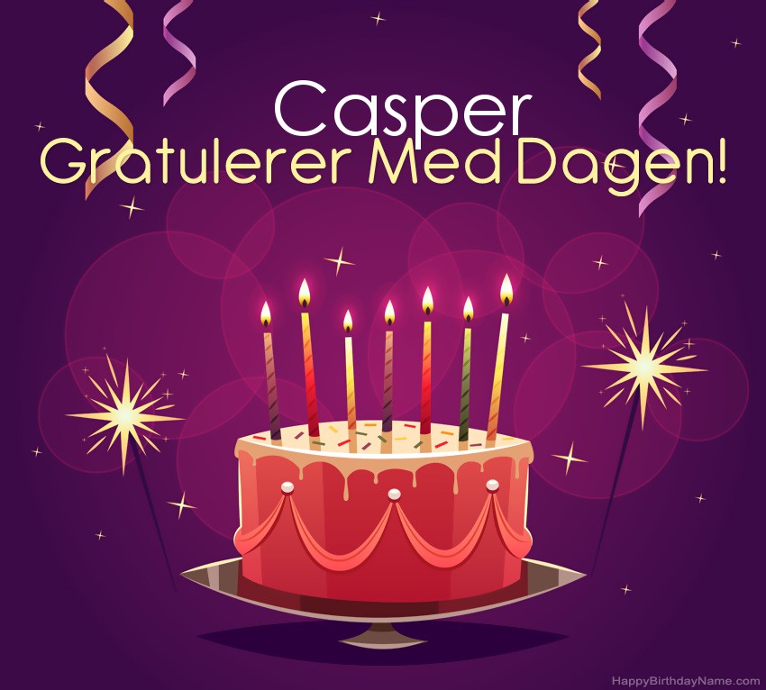 Vakre Gratulerer med fødselsdagskort til Casper