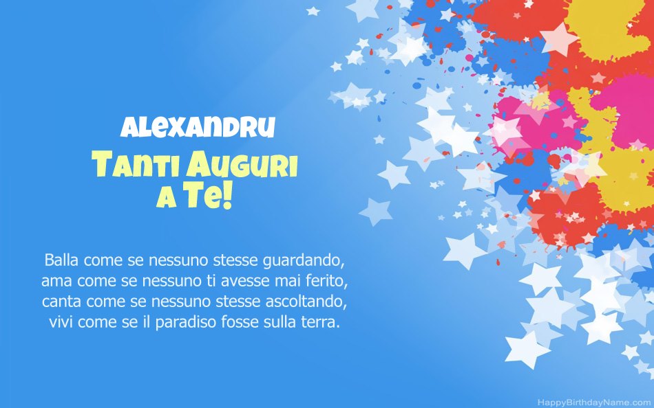 Congratulazioni per il compleanno di Alexandru
