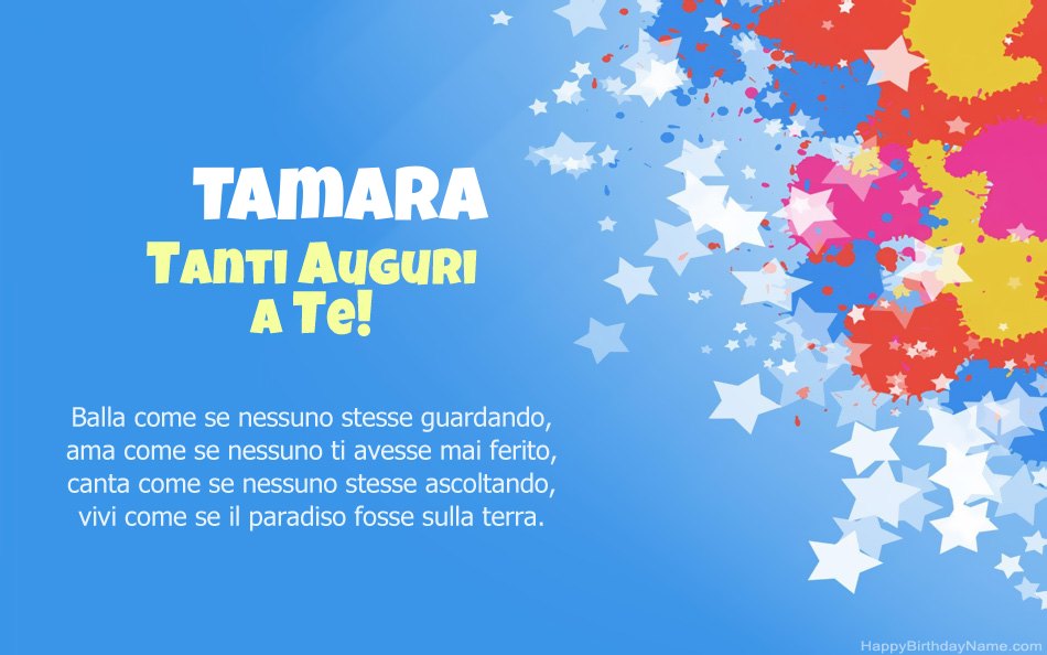 Congratulazioni per il compleanno di Tamara Congratulazioni per il compleanno di Tamara