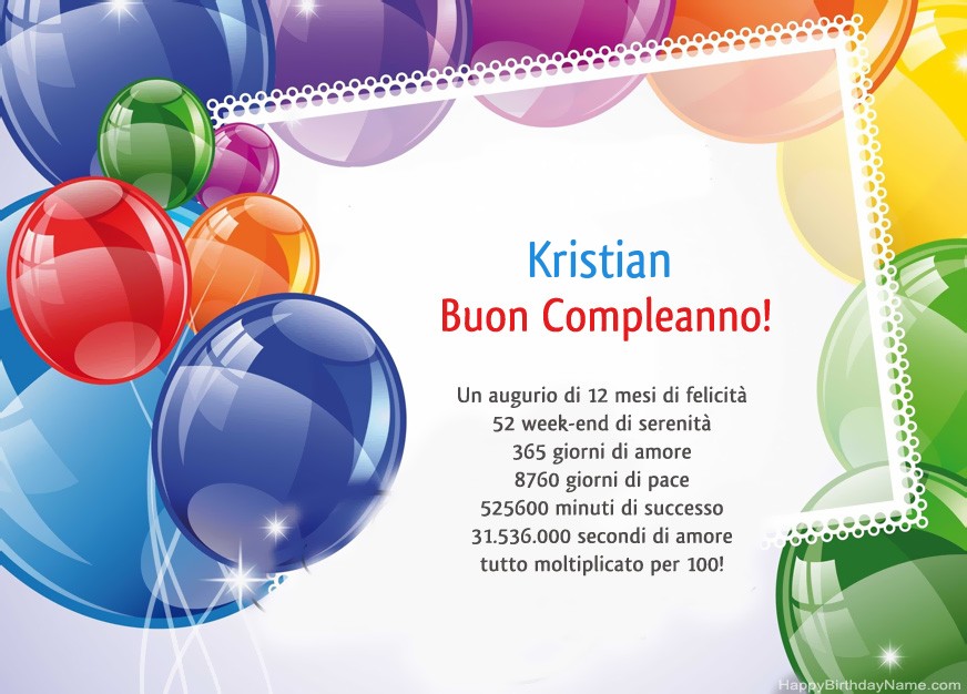 Buon compleanno Kristian! Buon compleanno Kristian!