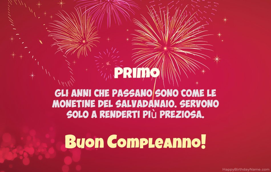 Buon compleanno Primo, bellissime poesie