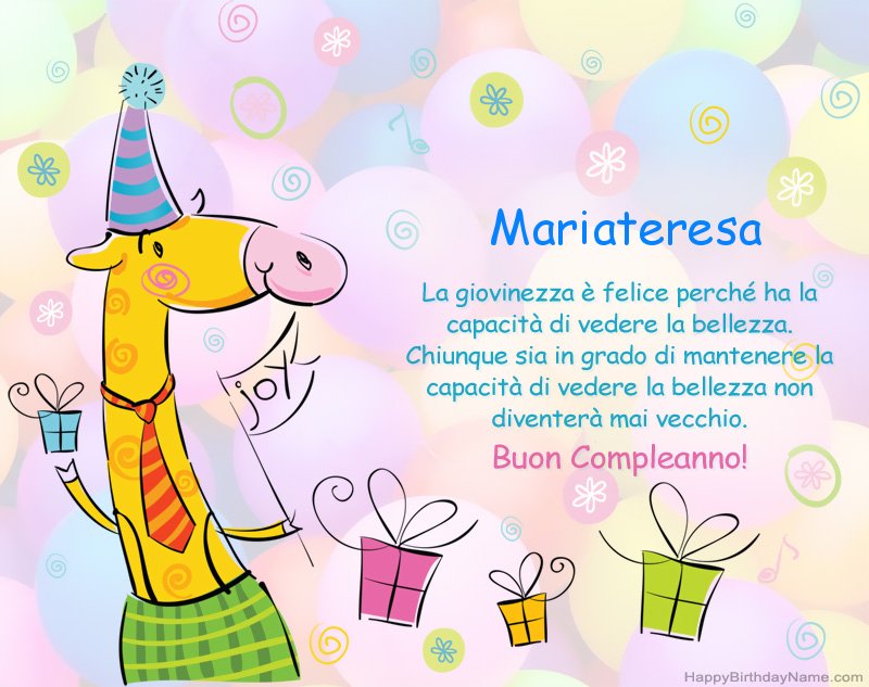 Congratulazioni da bambini per Buon Compleanno of Mariateresa