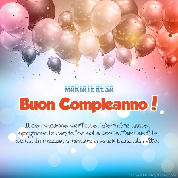 Poesie per il compleanno di Mariateresa