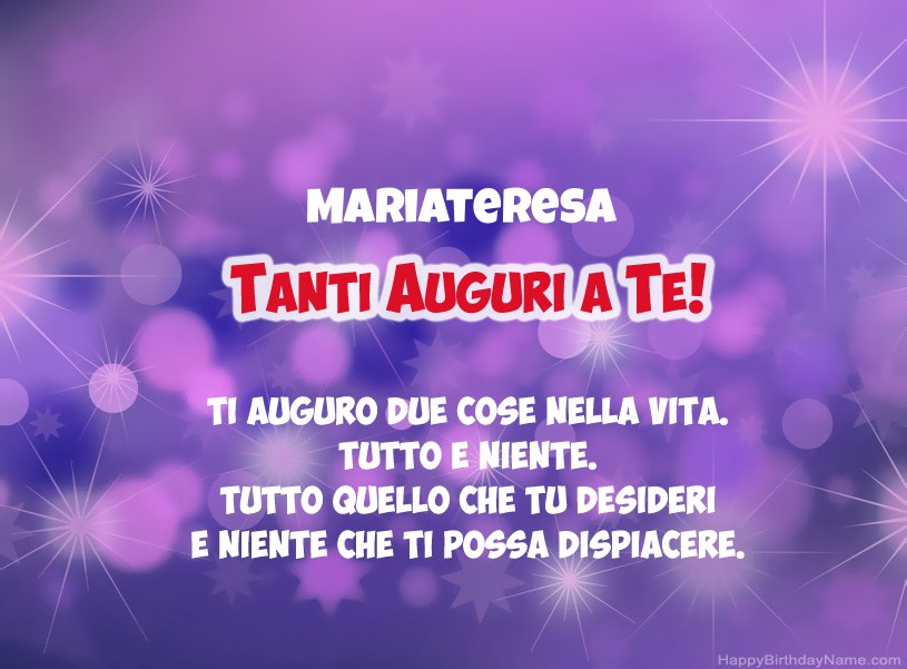 Belle immagini per il buon compleanno di Mariateresa