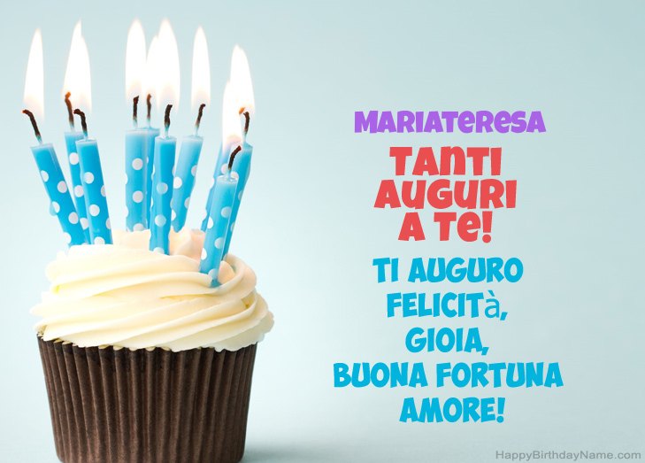 Congratulazioni per il buon compleanno di Mariateresa