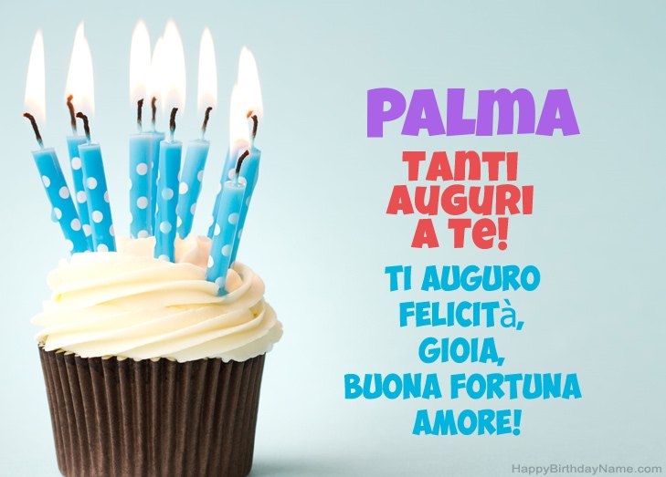 Congratulazioni per il buon compleanno di Palma
