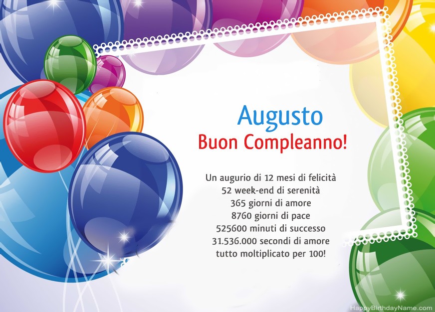 Buon compleanno Augusto! Buon compleanno Augusto!