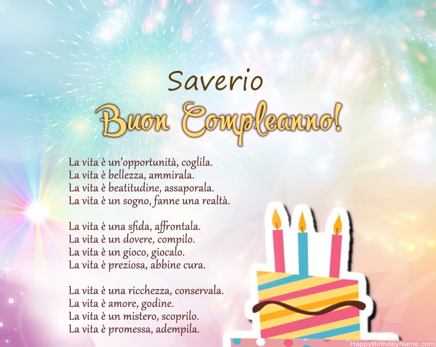 Buon compleanno Saverio in versi Buon compleanno Saverio in versi