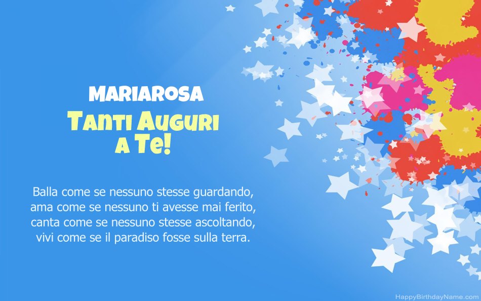 Congratulazioni per il compleanno di Mariarosa Congratulazioni per il compleanno di Mariarosa