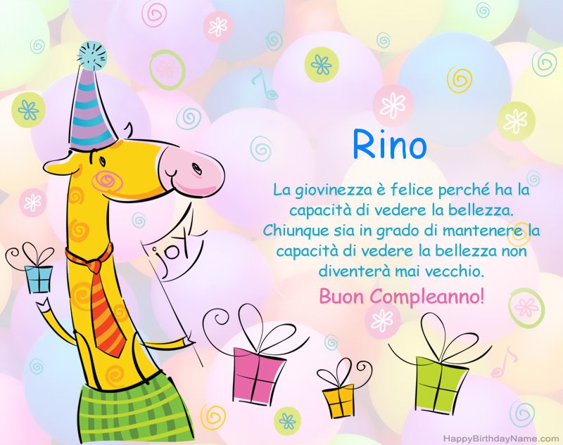 Congratulazioni da bambini per Buon Compleanno of Rino