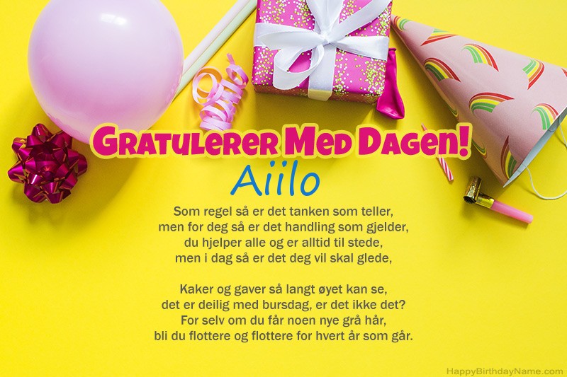 Kul Gratulerer med dagen med fødselsdagen Aiilo