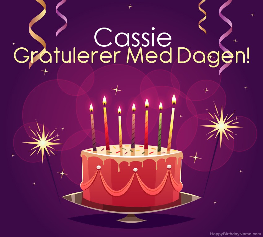 Vakre Gratulerer med fødselsdagskort til Cassie