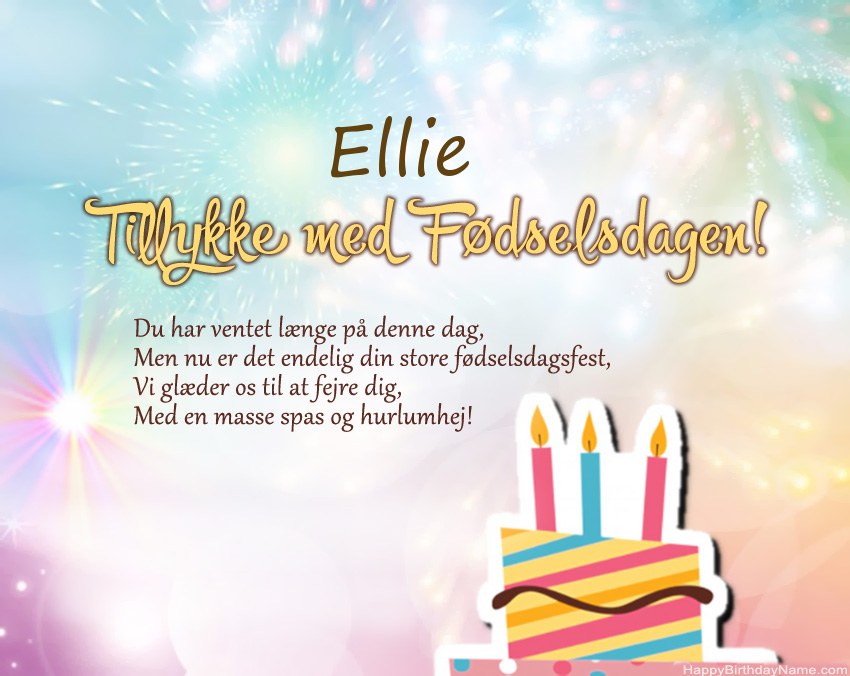 Tillykke med fødselsdagen Ellie i vers Tillykke med fødselsdagen Ellie i vers