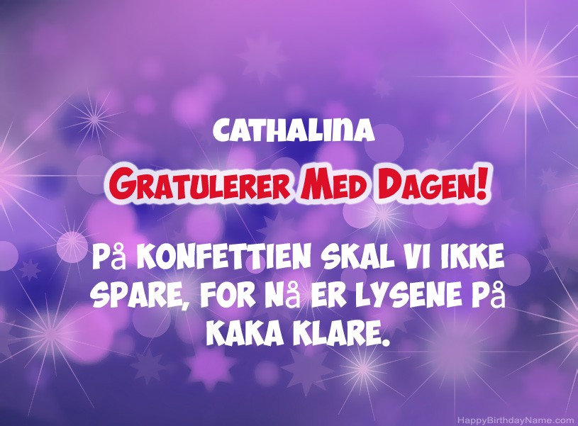 Ønsker Cathalina for gratulerer med dagen
