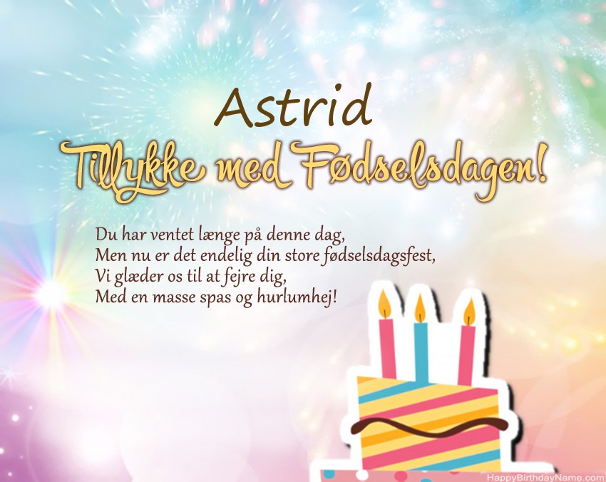 Tillykke med fødselsdagen Astrid i vers