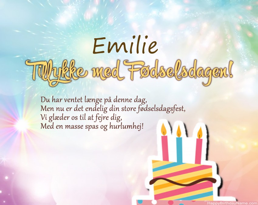 Tillykke med fødselsdagen Emilie i vers Tillykke med fødselsdagen Emilie i vers