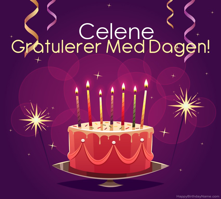 Vakre Gratulerer med fødselsdagskort til Celene
