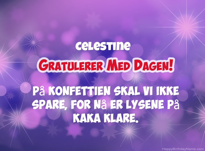 Ønsker Celestine for gratulerer med dagen