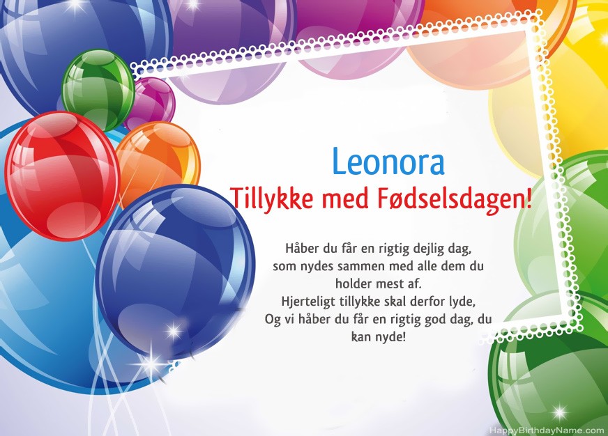 Tillykke med fødselsdagen Leonora! Tillykke med fødselsdagen Leonora!
