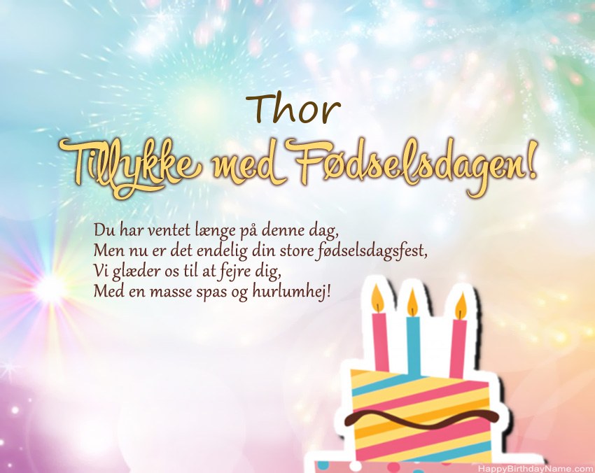 Tillykke med fødselsdagen Thor i vers Tillykke med fødselsdagen Thor i vers
