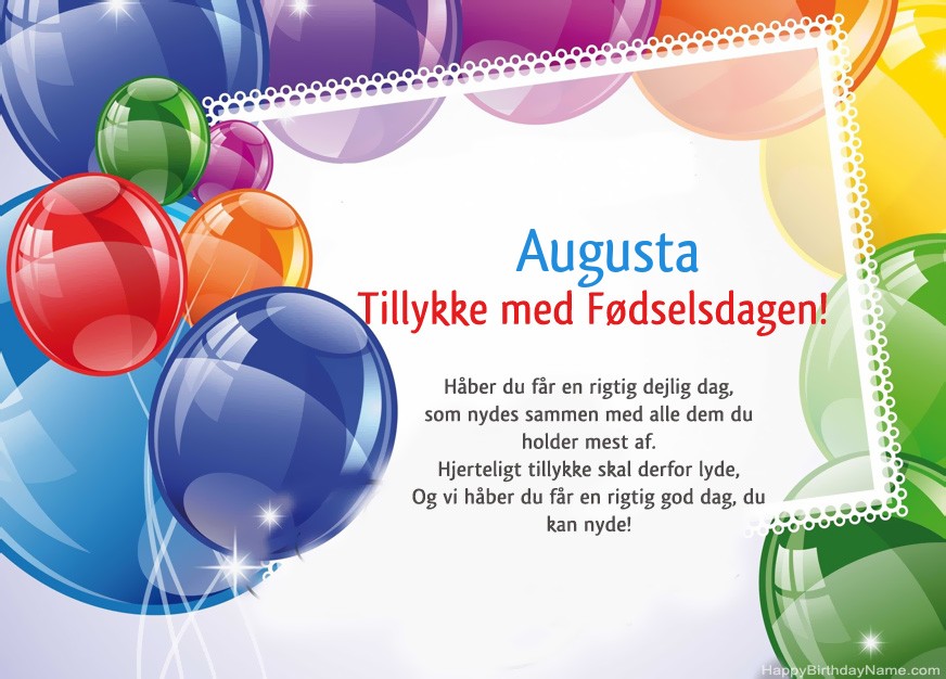 Tillykke med fødselsdagen Augusta!