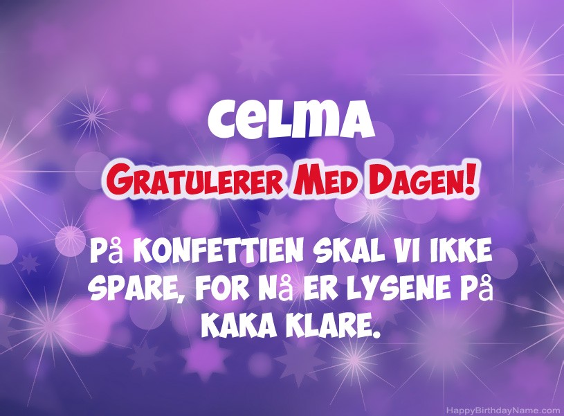 Ønsker Celma for gratulerer med dagen