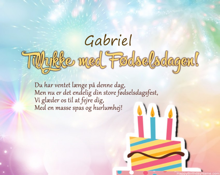 Tillykke med fødselsdagen Gabriel i vers
