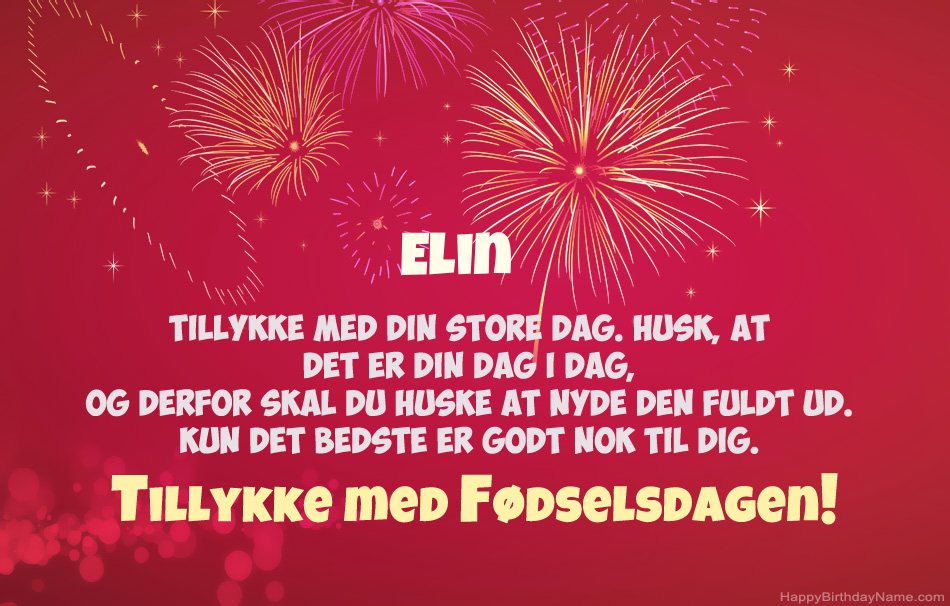 Tillykke med fødselsdagen Elin, smukke digte
