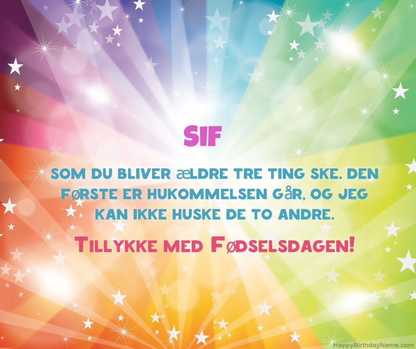 Smukke fødselsdagskort til Sif