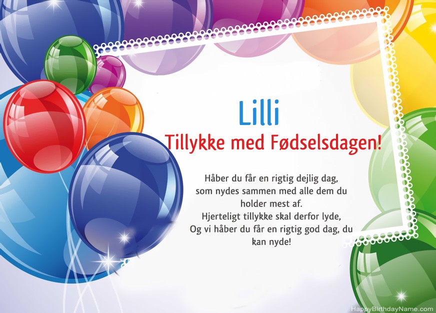 Tillykke med fødselsdagen Lilli! Tillykke med fødselsdagen Lilli!