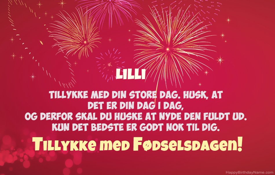 Tillykke med fødselsdagen Lilli, smukke digte Tillykke med fødselsdagen Lilli, smukke digte