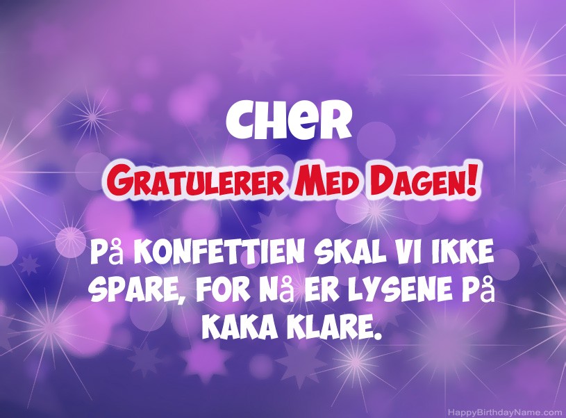 Ønsker Cher for gratulerer med dagen
