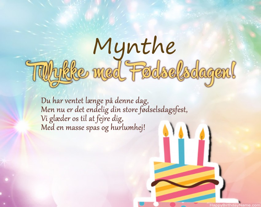 Tillykke med fødselsdagen Mynthe i vers Tillykke med fødselsdagen Mynthe i vers