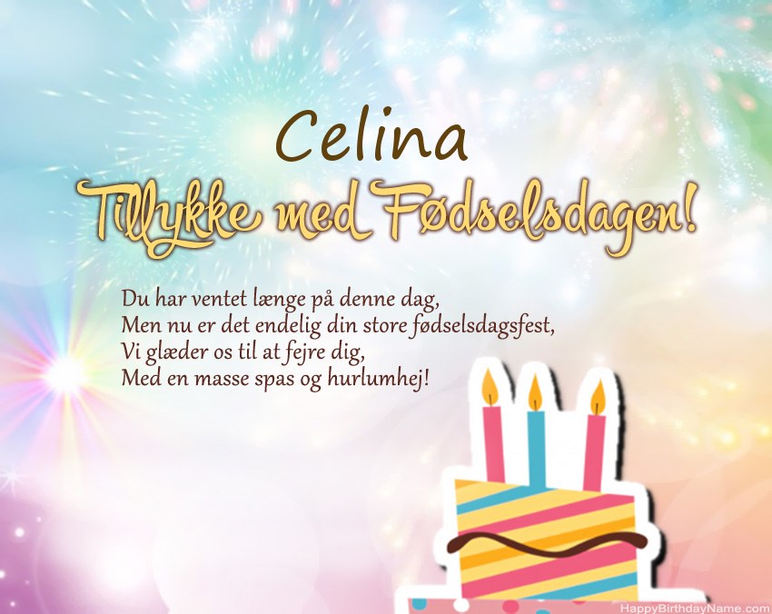 Tillykke med fødselsdagen Celina i vers