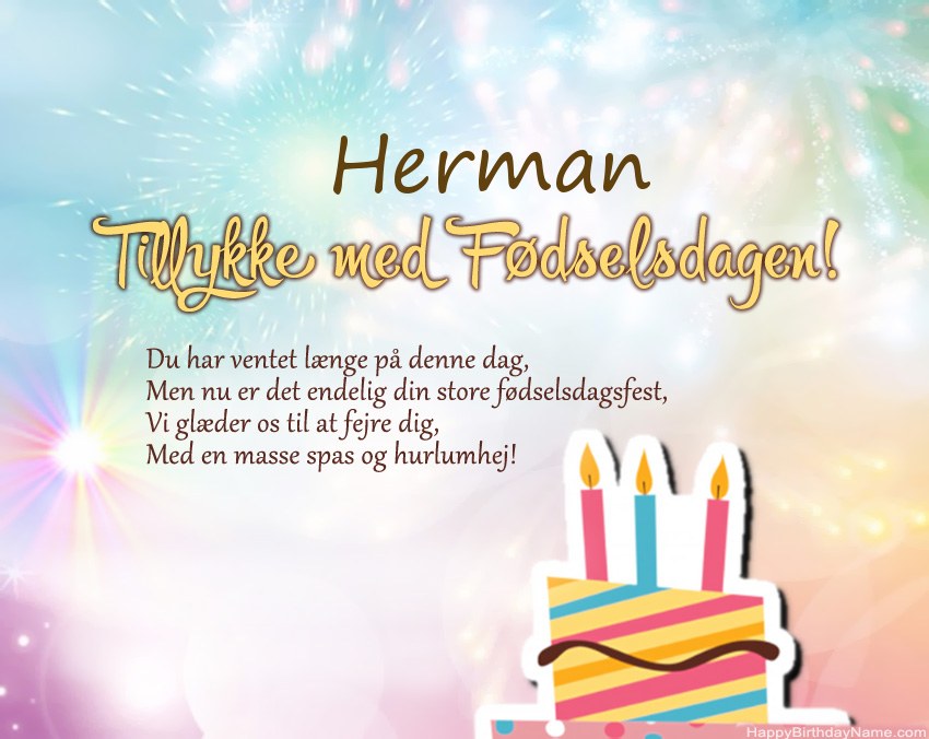 Tillykke med fødselsdagen Herman i vers Tillykke med fødselsdagen Herman i vers
