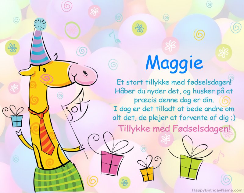 Børns lykønskning med tillykke med fødselsdagen til Maggie Børns lykønskning med tillykke med fødselsdagen til Maggie