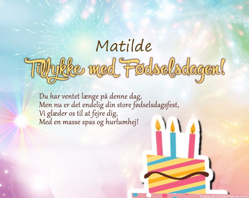 Tillykke med fødselsdagen Matilde i vers