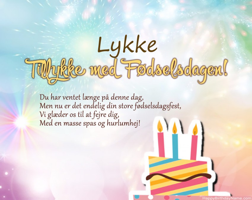 Tillykke med fødselsdagen Lykke i vers Tillykke med fødselsdagen Lykke i vers