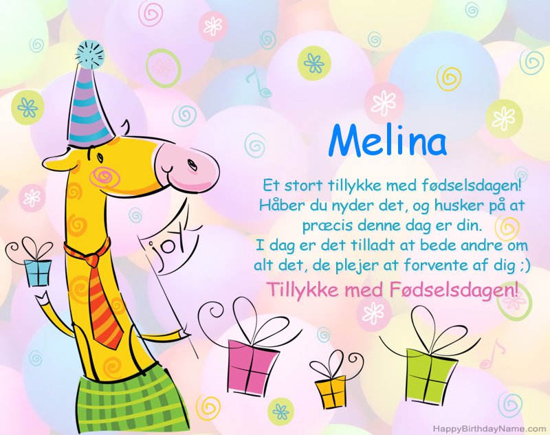 Børns lykønskning med tillykke med fødselsdagen til Melina Børns lykønskning med tillykke med fødselsdagen til Melina